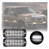 2 Piezas Faro Lateral Luz Led Estrobo Y Fija 12led Auto Moto