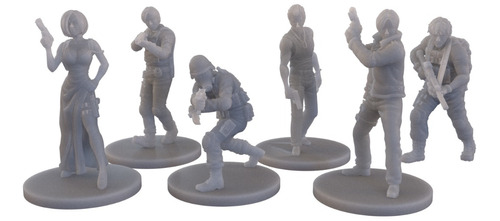 Resident Evil Set 3 Figuras Miniatura Rol D&d Resina Impresa