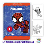 Kit Imprimible Librito  Pintar Colorear Spiderman Bebé