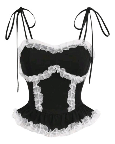 Top Corset Encaje Shein Importado Tendencia Aesthetic 