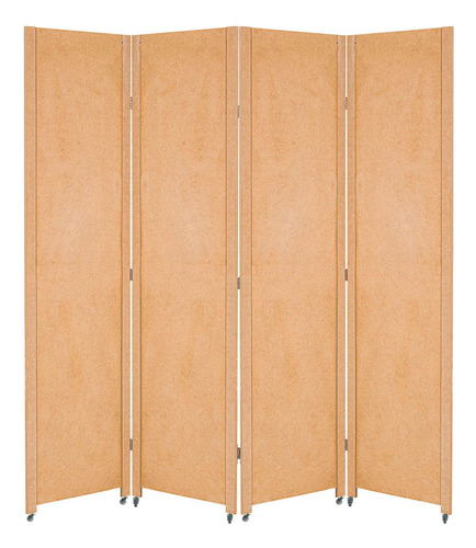 4 Biombo Liso Fechado Painel Mdf Divisor Ambiente Rodízio