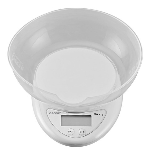 Balanza Digital De Cocina 1gr A 5kg Gadnic Profesional Capacidad Máxima 5 Kg Color Blanco