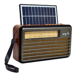 Radio Vintage Am/fm Mp3/bt,aux Con Carga Solar Y Power Bank