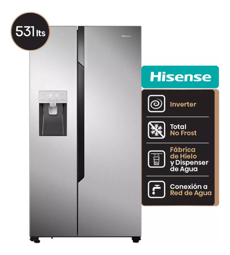 Heladera Hisense Side By Side No Frost Inverter Rc-70ws 531l