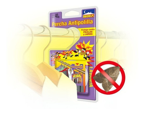 Percha Antipolillas Para Placard Lavanda Iberia 40g Pack X3