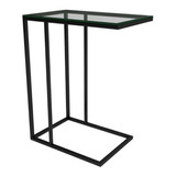 Mesa Lateral Encaixe Preto Com Tampo Preto