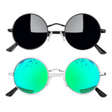 Lentes De Sol Hombre Mujer Moda Uv Clásicos Steampunk 2pcs