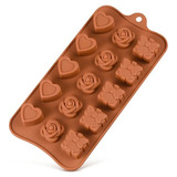 Molde Chocolate Corazón, Flor Y Regalo Silicona