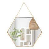 Longwin Espejo Hexagonal Para Colgar En La Pared, Espejo Geo