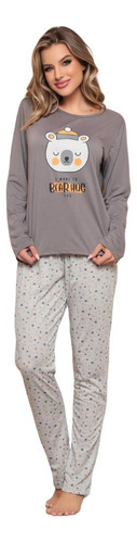 Pijama Feminino Longo Bear Hug Inverno Luna Cuore