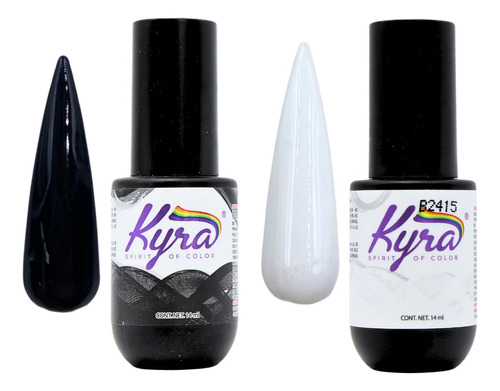 Combo Blanco Y Negro. Gel 1 Paso. Uñas. Kyra