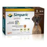 Antipulga Simparic 120mg 40 A 60kg - 3 Comprimidos Original 