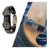 Pulseira Masculina De Couro São Bento Bracelete Promoção