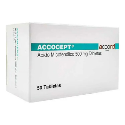 Accocept ACCOCEPT Acido Micofenolico TABLETAS 500 mg, 50 TABLETAS - Accord farma, s.a. de c.v. | Envío gratis