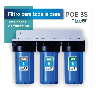 Filtro De Agua Finefilt Para Toda La Casa - 3 Etapas Color Azul | Meses sin interés