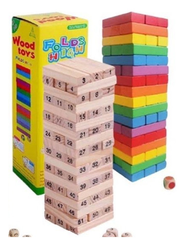 2 X Torre De Madera, 54 Piezas Juego Educativo Yenga Grandes