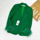 Blazer Verde Plumas Zara - Ref. 8161/587