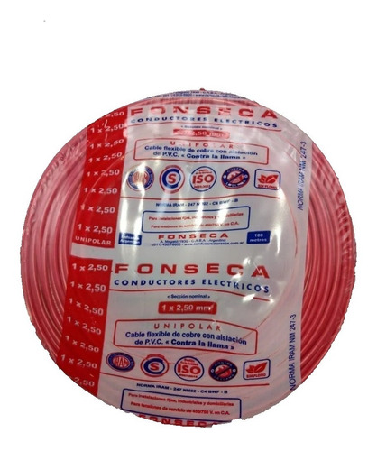 Cable Normalizado 1,5mm Rojo Fonseca X 100mts  Por E631