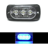 Faro Barra Lateral 3 Led Luz Azul Fija Estrobo 19 Funciones