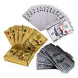 Carta Poker Blackjack Dólar 100 Plata Y Dorado Baraja Full