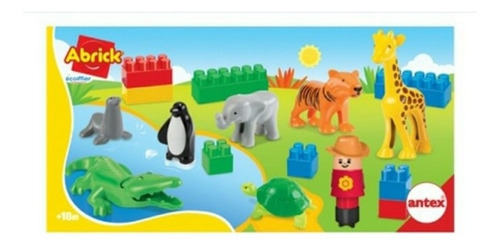 Set Animales Selva Personajes Y Bloques Abrick 9038 Antex