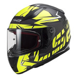 Ff353 - Casco Integral -ls2- Chromo Negro Amarillo - Talla L