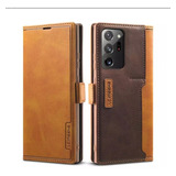 Carcasa Flip De Cuero Brown Con Interior Tpu Samsung Note 20