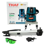 Maquina Nivel A Laser 5 Linhas Luz Verde 360º Thaf