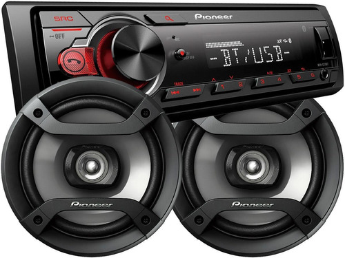 Stereo Pioneer 215 Bluetooth 2019 + Par Parlantes 6 PuLG