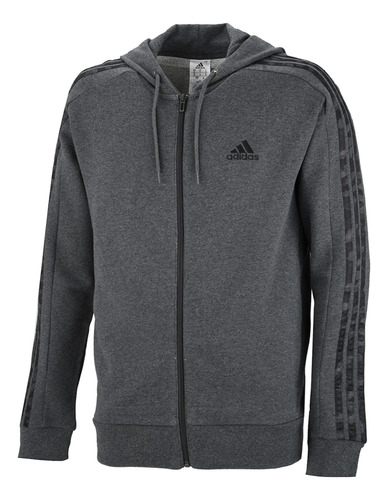 Campera adidas Essentials 3 Stripers Hombre En Negro | Stock