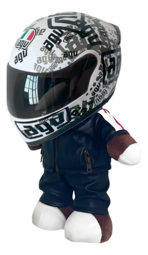 / Casco Moto Peluche Oso, Agv (solo Casco) ~.