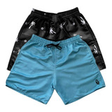 Kit 2 Shorts Plus Size Tactel Moda Praia Masculinos G1 G2 G3