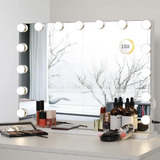 Fiohome 22.8  X 18.1  Vanity Mirror Makeup Mirror Con Luces,