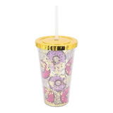 Vaso Cn Popote Glitter Doble Pared Los Simpson Marvel Disney