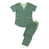 Ambo Oh! Wear Uniforme-lupe Poly Verde Oliva Con Verde Claro