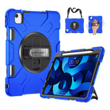 Funda iPad Air 4 Supfives Duradero Soporte Lápiz Negro/azul