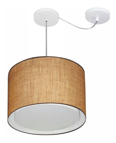 Lustre C/ Desvio De Centro Md-4312 Cupula Tec 40x30cm Palha