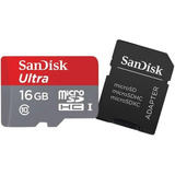 Cartão Memoria Micro Sd  16gb Sandisk Classe 10 80mbs 