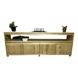 Rack Tv Moderno Madera Alamo Petiribi