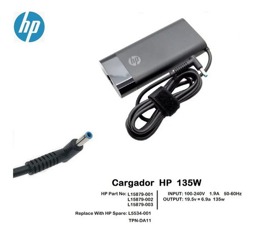 Cargador Hp Part:l15879-002/l15534-001 Up/n:135a012p | 135w