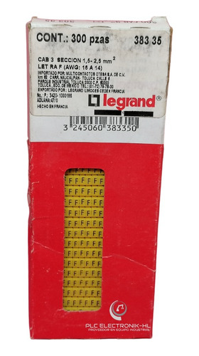 Marcador Para Cable Letra F 300 Piezas Legrand