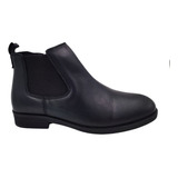 Botas Botin Black Cuero For Men  6025