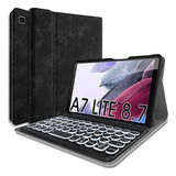 Funda Teclado Wineecy Galaxy Tab A7 Lite 8.7 Cuero/negro Color Negro