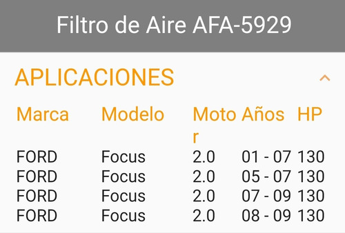 Filtro De Aire Ford Focus 2.0 5929 Foto 7