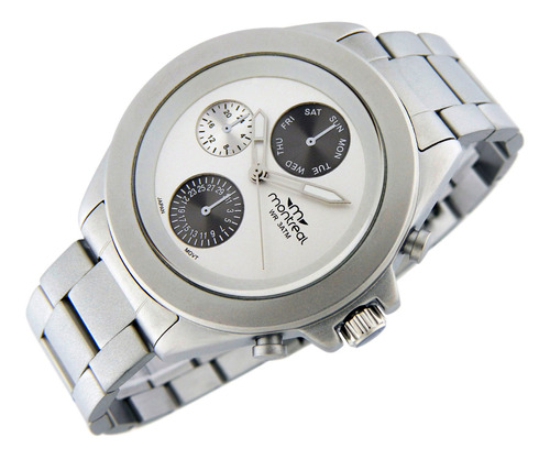 Reloj Montreal Hombre Ml1046 Agujas Luminosas Malla De Acero