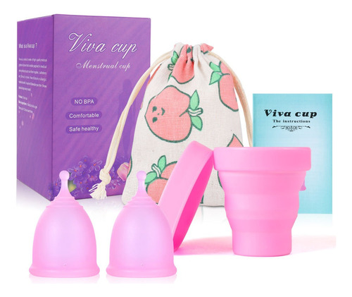 2copas Menstruales Cup +1vasos Esterilizadores+bolsa De Tela