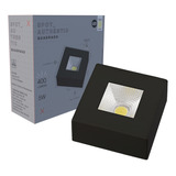 Spot Led Preto Cob Quadrado Sobrepor 5w Branco Neutro 4000k