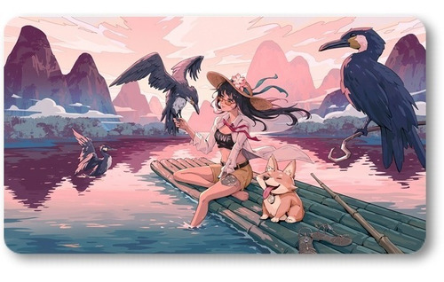 Mousepad Xl 58x30cm Cod.474 Chica Anime Paisaje