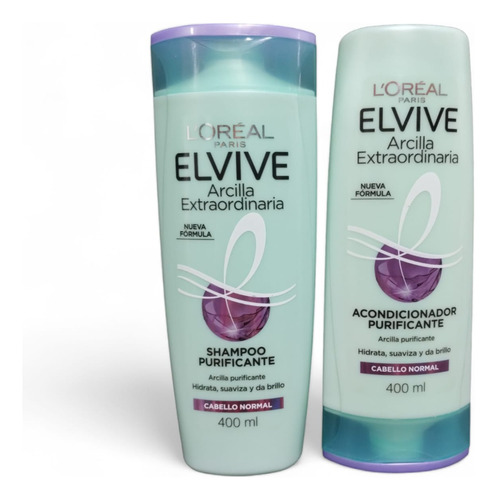 Combo Shampoo + Acondicionador Elvive Arcilla Detox 400ml