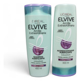 Combo Shampoo + Acondicionador Elvive Arcilla Detox 400ml